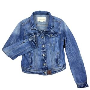 Pilcro Womens Denim Jacket Fitted Classic Blue Button Front Stretch Size Small